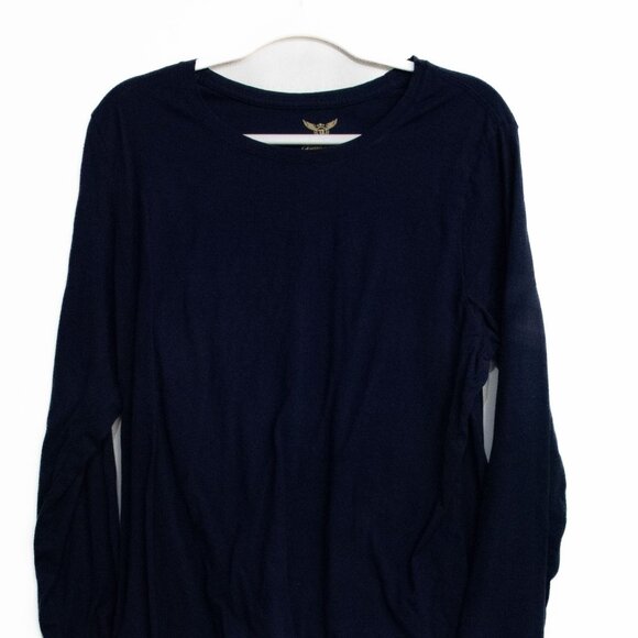 Mens Navy Blue Long Sleeve Shirt By Faded Glory - Picture 4 of 8
